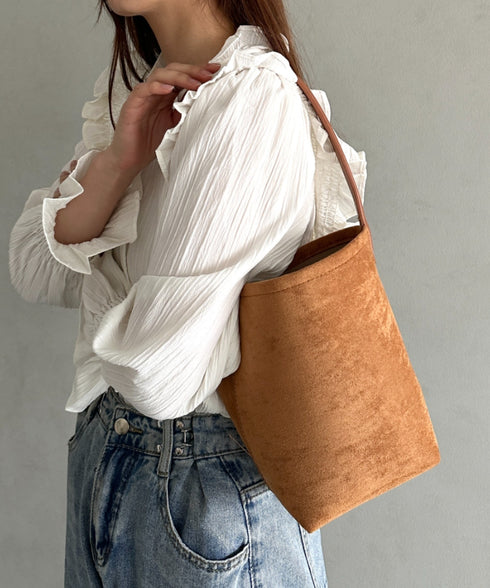 ワンハンドルフェイクスウェードバケツバッグ | MD1246049 | キャメル