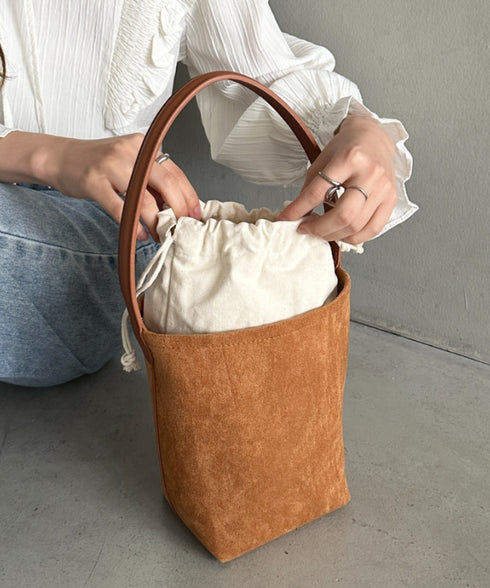 ワンハンドルフェイクスウェードバケツバッグ | MD1246049 | キャメル