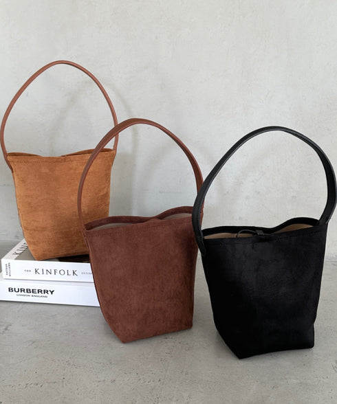 ワンハンドルフェイクスウェードバケツバッグ | MD1246049 | ブラック