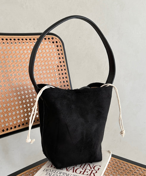 ワンハンドルフェイクスウェードバケツバッグ | MD1246049 | ブラック