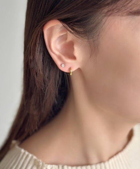 【ステンレス】フープ×ビジューピアスセット | SW4243115 | ゴールド