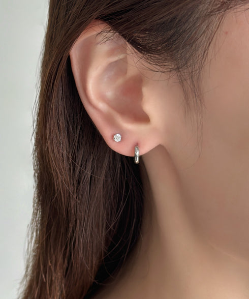 【ステンレス】フープ×ビジューピアスセット | SW4243115 | シルバー