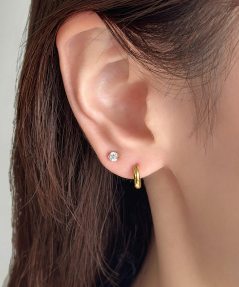 【ステンレス】フープ×ビジューピアスセット | SW4243115 | ゴールド