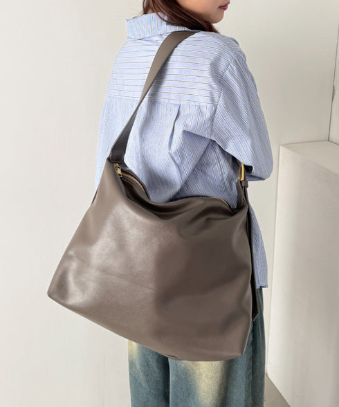 ワンハンドルPUショルダーバッグ | NU1255015 | モカ