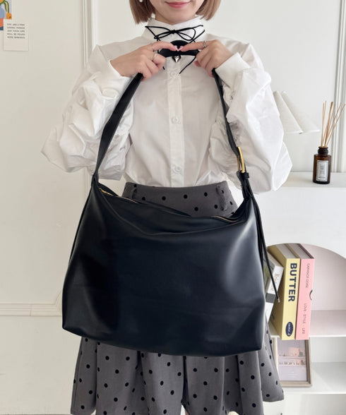 ワンハンドルPUショルダーバッグ | NU1255015 | ブラック