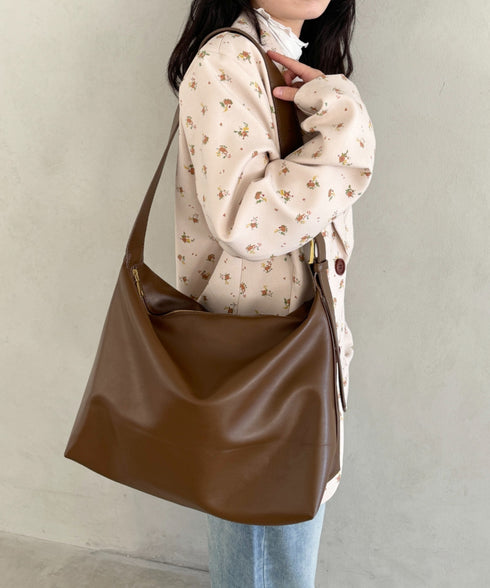 ワンハンドルPUショルダーバッグ | NU1255015 | ブラウン