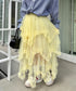 イレギュラーヘムボリュームフリルチュールスカート | NU2255022 | イエロー
