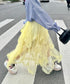 イレギュラーヘムボリュームフリルチュールスカート | NU2255022 | イエロー