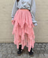 イレギュラーヘムボリュームフリルチュールスカート | NU2255022 | ピンク