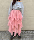 イレギュラーヘムボリュームフリルチュールスカート | NU2255022 | ピンク