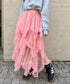 イレギュラーヘムボリュームフリルチュールスカート | NU2255022 | ピンク