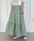 チェック柄ティアードスカート | NU2255023 | グリーン