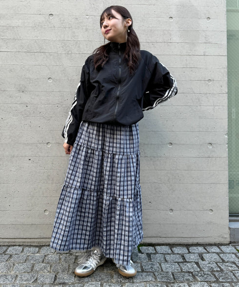 チェック柄ティアードスカート | NU2255023 | ブルー