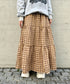 チェック柄ティアードスカート | NU2255023 | ブラウン