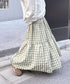 チェック柄ティアードスカート | NU2255023 | ライトグリーン
