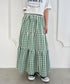 チェック柄ティアードスカート | NU2255023 | グリーン