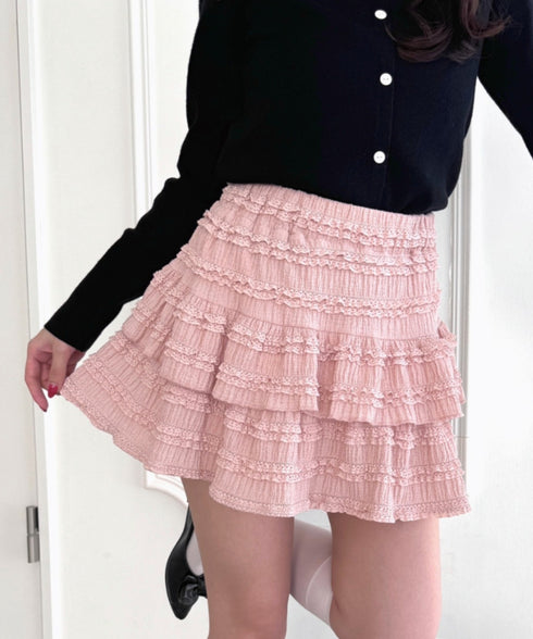 【5色展開】ホイップレースフリルミニスカパン | LO2255028 | ピンク