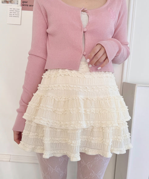 【5色展開】ホイップレースフリルミニスカパン | LO2255028 | アイボリー