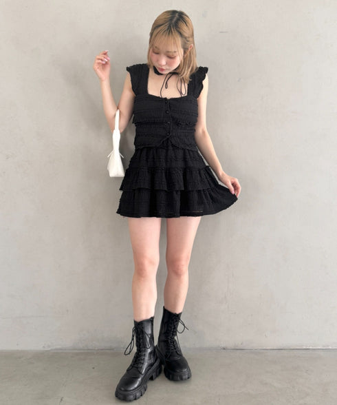 【5色展開】ホイップレースフリルミニスカパン | LO2255028 | ブラック