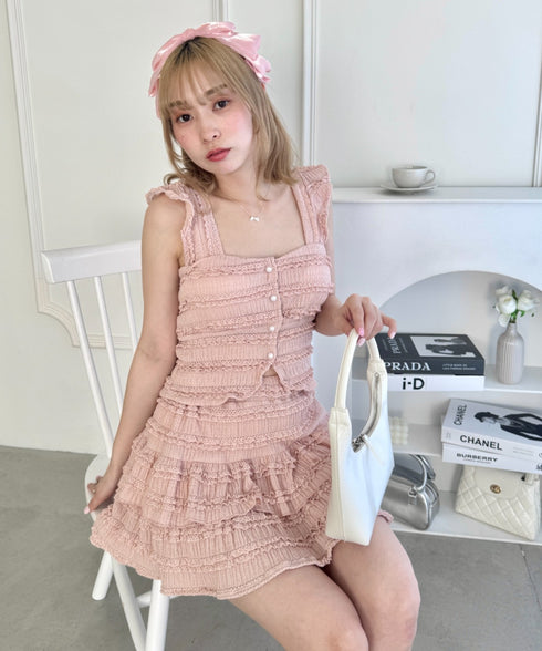 【5色展開】ホイップレースフリルミニスカパン | LO2255028 | ピンク