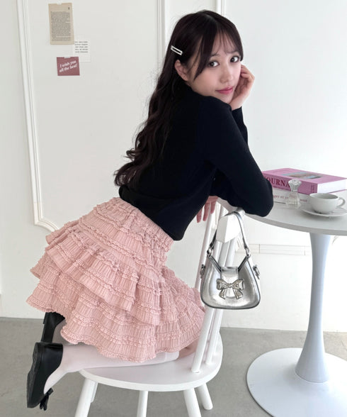 【5色展開】ホイップレースフリルミニスカパン | LO2255028 | ピンク