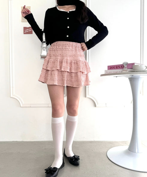 【5色展開】ホイップレースフリルミニスカパン | LO2255028 | ピンク