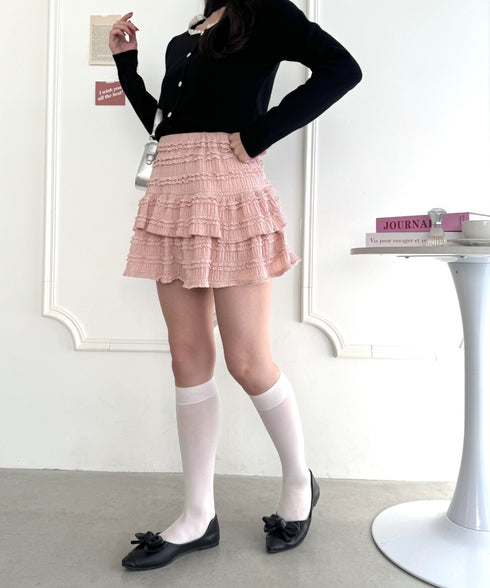 【5色展開】ホイップレースフリルミニスカパン | LO2255028 | ピンク