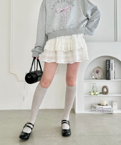 【5色展開】ホイップレースフリルミニスカパン | LO2255028 | ホワイト