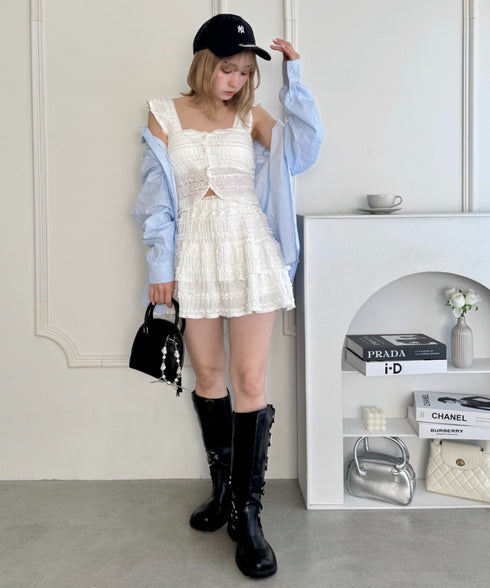 【5色展開】ホイップレースフリルミニスカパン | LO2255028 | ホワイト