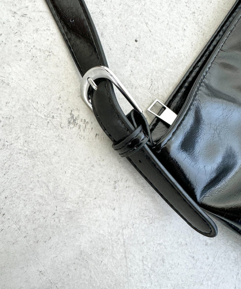 ダブルフラップポケットベルトショルダーバッグ | LO1255031 | ブラック