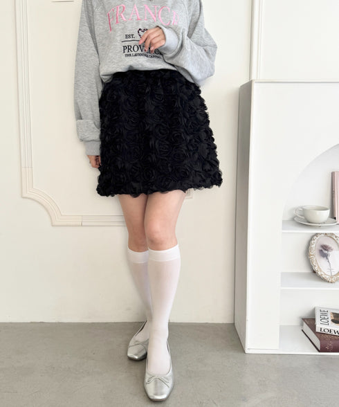 ローズチュールバルーンスカート | LO2255074 | ブラック