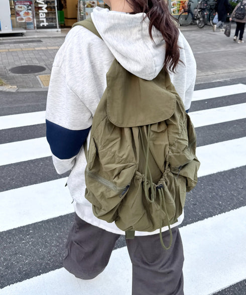 【大容量】ナイロンドロストリュック | NU1255048 | カーキ