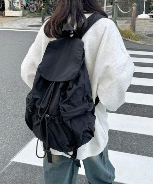 【大容量】ナイロンドロストリュック | NU1255048 | ブラック