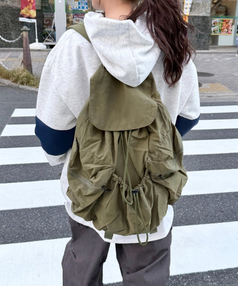 【大容量】ナイロンドロストリュック | NU1255048 | カーキ