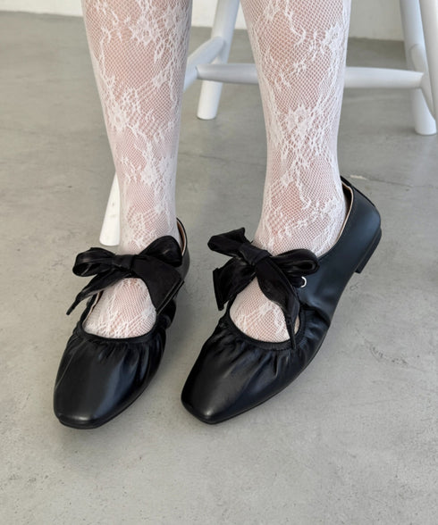 オーガンジーリボンメリージェーンパンプス | NU3255046 | ブラック