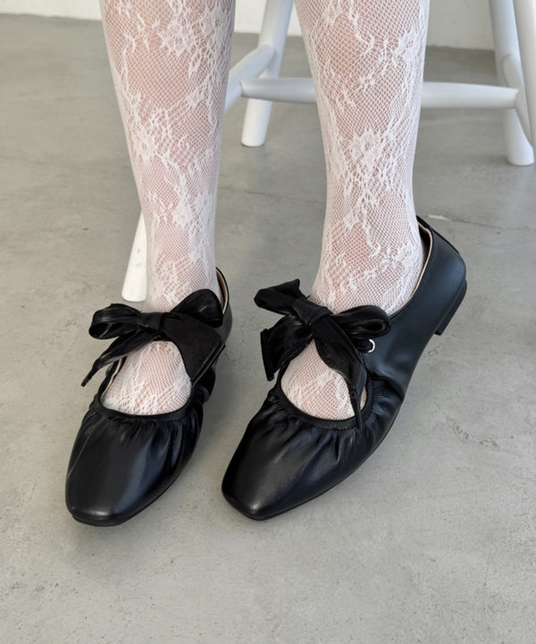 オーガンジーリボンメリージェーンパンプス | NU3255046 | ブラック