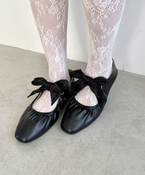 オーガンジーリボンメリージェーンパンプス | NU3255046 | ブラック