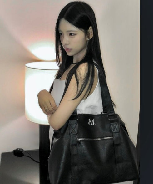 MUCENT(ムセント)/2WAY ショルダーバッグ トートバッグ/PRIME WRINKLE LEATHER TOTE BAG | AT1244041 | ブラック