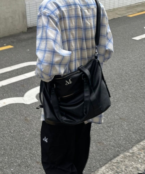 MUCENT(ムセント)/2WAY ショルダーバッグ トートバッグ/PRIME WRINKLE LEATHER TOTE BAG | AT1244041 | ブラック