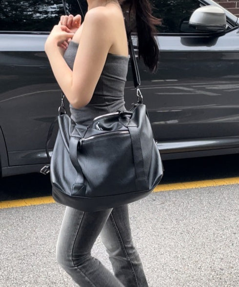 MUCENT(ムセント)/2WAY ショルダーバッグ トートバッグ/PRIME WRINKLE LEATHER TOTE BAG | AT1244041 | ブラック