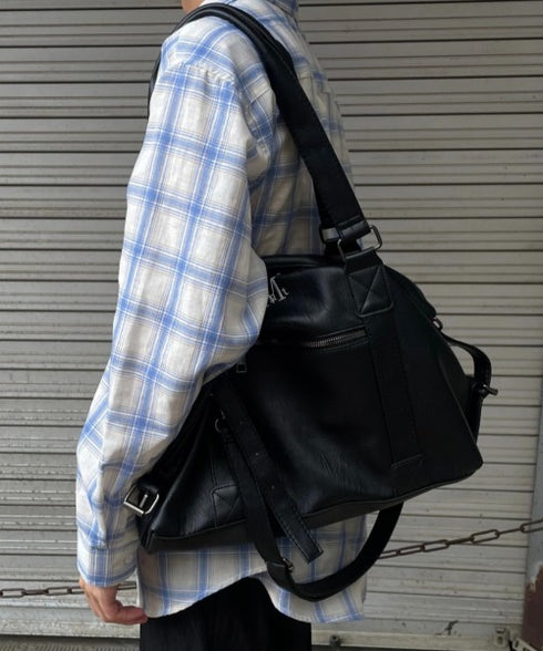 MUCENT(ムセント)/2WAY ショルダーバッグ トートバッグ/PRIME WRINKLE LEATHER TOTE BAG | AT1244041 | ブラック