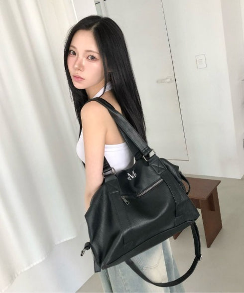 MUCENT(ムセント)/2WAY ショルダーバッグ トートバッグ/PRIME WRINKLE LEATHER TOTE BAG | AT1244041 | ブラック