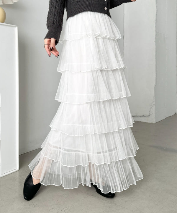 チュールフリルティアードスカート | CL2251008 | ホワイト