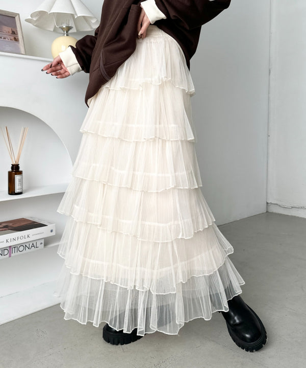 チュールフリルティアードスカート | CL2251008 | アイボリー
