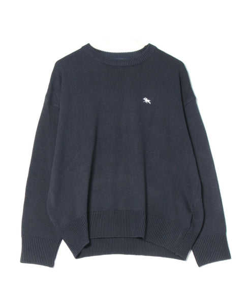 POLO CHAMPS(ポロチャンプス)/ポロチャンプス 別注 ワンポイント刺繍 クルーネック 長袖 オーバーサイズニット セーター | IM2244051 | ネイビー