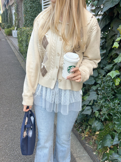 ラウンドネックニットカーディガン | SL2244641 | ホワイト