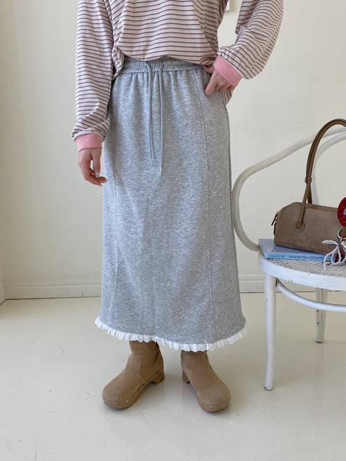 レースヘムスウェットスカート | SL2251642 | グレー