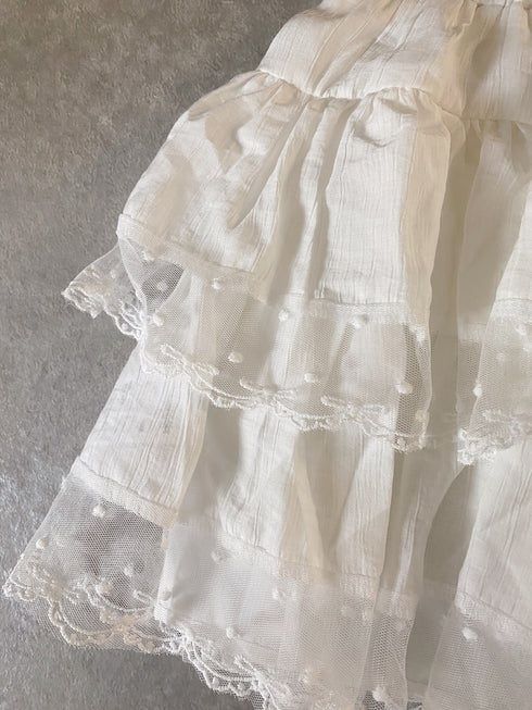 コットンティアードミニスカート | SL2251648 | ホワイト