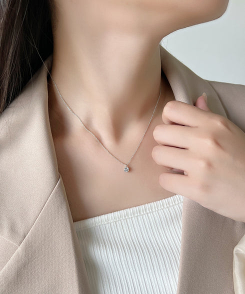 一粒ビジューネックレス | IS4233286 | シルバー