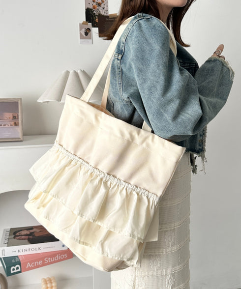 【A4サイズ対応】フリルトートバッグ | CL1251020 | アイボリー